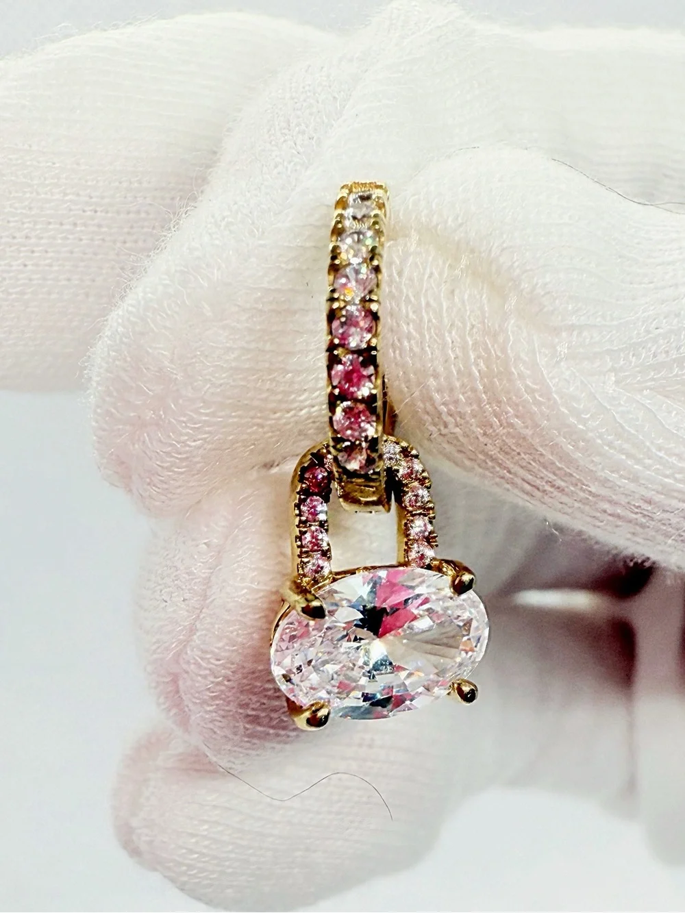 Stunning Gold-Tone Cubic Zirconia Drop Huggie Earrings!